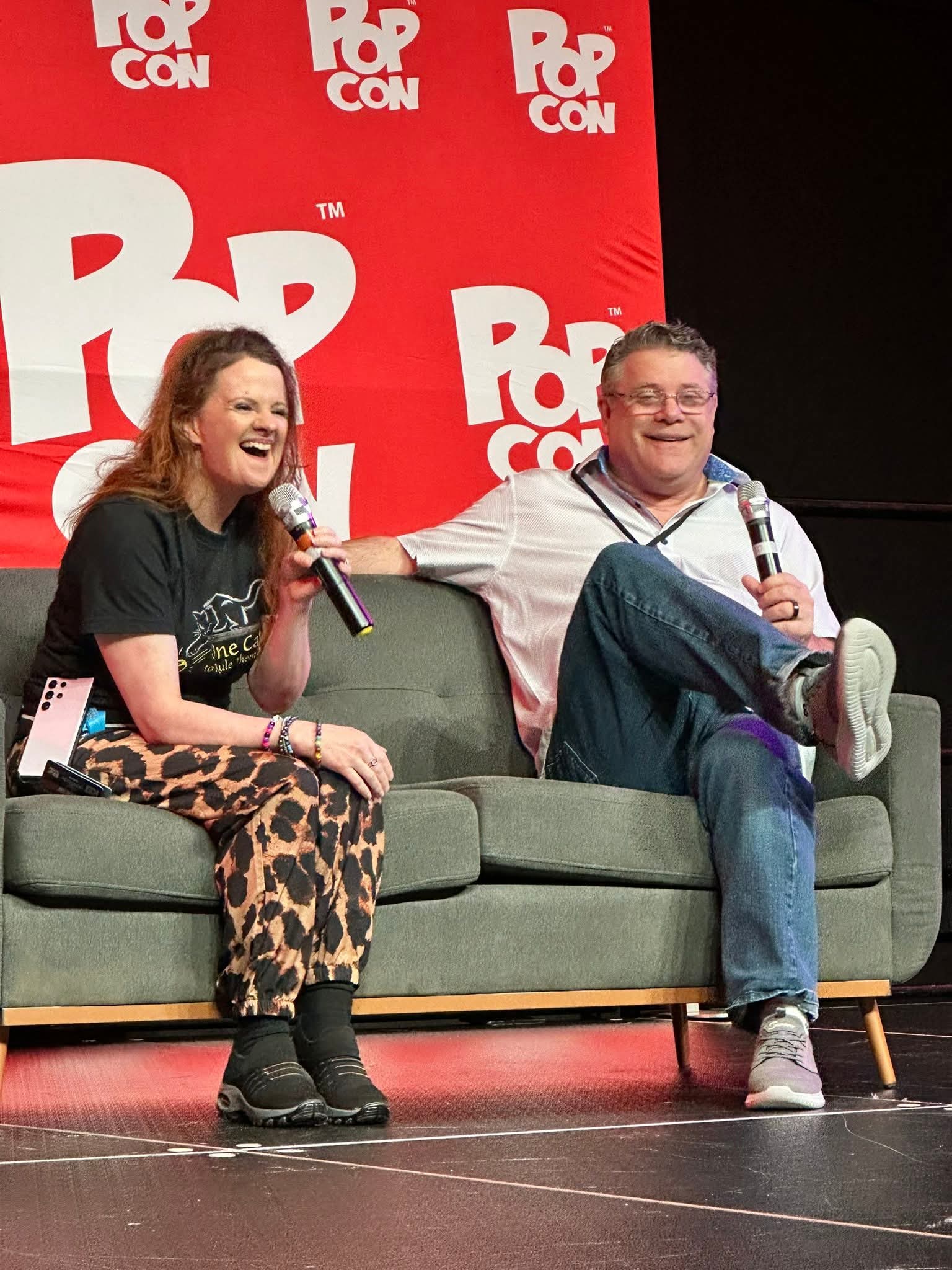 KJ with Sean Astin on stage